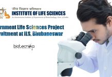 Government Life Sciences Project Recruitment at ILS, Bhubaneswar ILS Bhubaneswar Microbiology Jobs