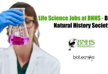 Life Science Jobs at BNHS – Bombay Natural History Society Life Science Jobs at