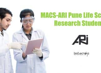 MACS-ARI Pune Life Science Research Student – Online Applications Invited Life Science Research Student