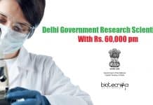 Delhi Government Research Scientist Job With Rs. 60,000 pm MAMC Delhi Research Job