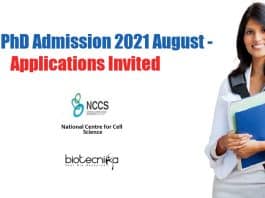 NCCS PhD 2021 Admission