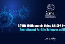 COVID-19 Diagnosis Using CRISPR Project Recruitment For Life Sciences at NICED NICED Life Science