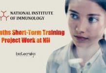 6 Months Short-Term Training – Project Work at National Institute of Immunology NII Short-term Training 2021