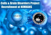 Stem Cells & Brain Disorders Project Recruitment at NIMHANS NIMHANS SRF Job Opening