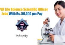 NIPER Life Science Scientific Officer Jobs With Rs. 50,000 pm Pay NIPER Life Science Scientific