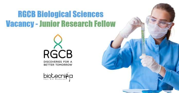 RGCB Biological Sciences Vacancy