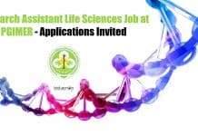 Research Assistant Life Sciences Job at PGIMER – Applications Invited Research Assistant Life Sciences