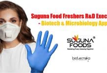 Suguna Food Freshers R&D Executive – Biotech & Microbiology Apply Suguna Food Freshers R&D