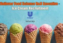 Unilever Food Science R&D Executive – Ice Cream Recruitment Unilever Food Science R&D