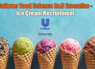 Unilever Food Science R&D Executive – Ice Cream Recruitment Unilever Food Science R&D
