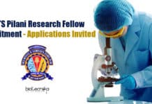 BITS Pilani Research Fellow Recruitment – Applications Invited BITS Pilani Research Fellow