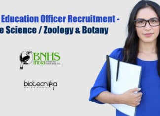 BNHS Education Officer Recruitment – Life Science / Zoology & Botany BNHS Vacancy For Life