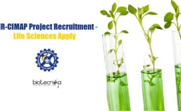CSIR-CIMAP Project Recruitment – Life Sciences Apply CIMAP Latest Vacancies