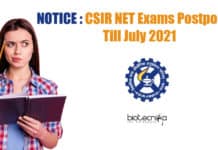 CSIR-NET 2021 Postponed