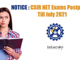 CSIR-NET 2021 Postponed