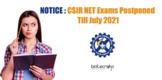 CSIR-NET 2021 Postponed