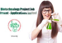 Govt Biotechnology Project Job Recruitment – Applications Invited IBSD Jobs For Biotech