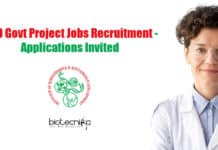 IBSD Govt Project Jobs Recruitment – Applications Invited IBSD Vacancies For Biotech