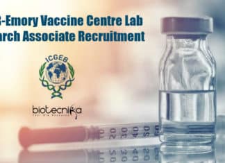 ICGEB-Emory Vaccine Centre Lab Research Associate Recruitment ICGEB Vacancy For PhD