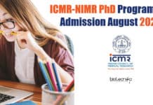ICMR-NIMR PhD Programme Admission August 2021 – Apply Online ICMR-NIMR PhD 2021 Admission