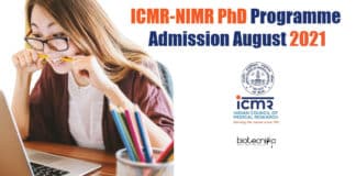 ICMR-NIMR PhD 2021 Admission