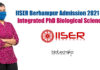 IISER Berhampur Admission 2021 For Integrated PhD Biological Sciences IISER Berhampur Integrated-PhD Admission