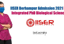 IISER Berhampur Admission 2021 For Integrated PhD Biological Sciences IISER Berhampur Integrated-PhD Admission