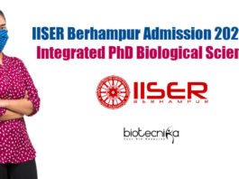 IISER Berhampur Integrated-PhD Admission