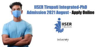 IISER Tirupati Integrated-PhD Admission