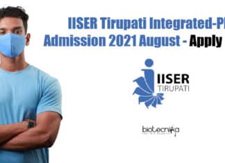 IISER Tirupati Integrated-PhD Admission