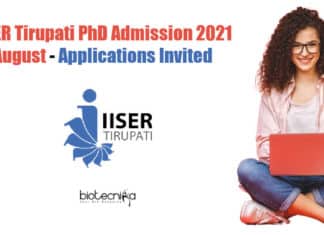 IISER Tirupati PhD 2021