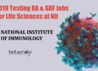 COVID19 Testing RA & SRF Jobs For Life Sciences at NII NII Jobs For Lifescience