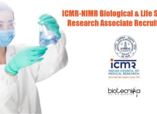 ICMR-NIMR Biological & Life Science Research Associate Recruitment NIMR Vacancy