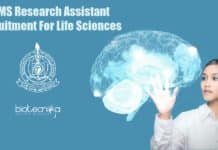 NIMS Research Assistant Recruitment For Life Sciences NIMS Research Assistant
