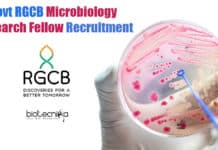 Govt RGCB Microbiology Research Fellow Recruitment RGCB Microbiology Research Fellow