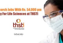 Research Jobs With Rs. 54,000 pm Pay For Life Sciences at THSTI Research Jobs Lifesciences