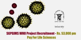 SGPGIMS Jobs Life Science