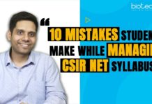 CSIR NET Syllabus Mistakes