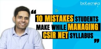 CSIR NET Syllabus Mistakes