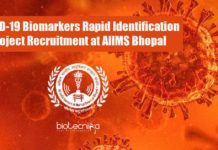 COVID-19 Biomarkers Rapid Identification Project Recruitment at AIIMS Bhopal AIIMS Bhopal JRF Job
