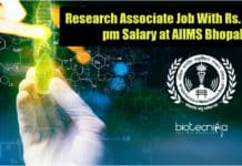 Research Associate Job With Rs. 54,000 pm Salary at AIIMS Bhopal AIIMS Bhopal Research Associate