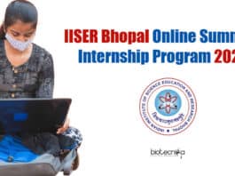 IISER Bhopal Summer Internship