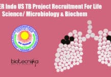 JIPMER Indo US TB Project Recruitment For Life Science/ Microbiology & Biochem JIPMER Jobs Biochemistry