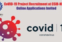 CoVID-19 Project Recruitment at CSIR-NBRI – Online Applications Invited NBRI Project Jobs