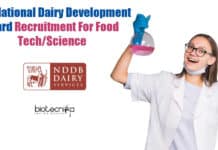 Govt National Dairy Development Board Recruitment For Food Tech/Science NDDB Food Tech Scientist