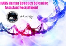 NIMHANS Human Genetics Scientific Assistant Recruitment NIMHANS Human Genetics