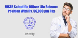 NISER Scientific Officer Job