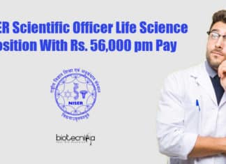 NISER Scientific Officer Job