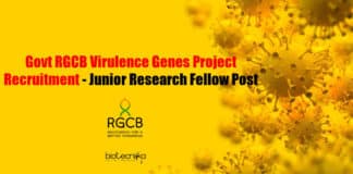 RGCB Research Vacancy Available