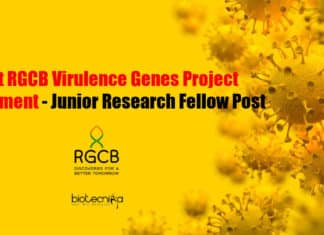 RGCB Research Vacancy Available